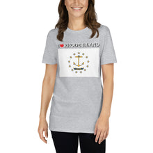 Load image into Gallery viewer, I LOVE RHODE ISLAND STATE FLAG Short-Sleeve Unisex T-Shirt