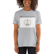 Load image into Gallery viewer, I LOVE RHODE ISLAND STATE FLAG Short-Sleeve Unisex T-Shirt