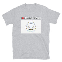 Load image into Gallery viewer, I LOVE RHODE ISLAND STATE FLAG Short-Sleeve Unisex T-Shirt