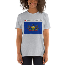 Load image into Gallery viewer, I LOVE Pennsylvania STATE FLAG Short-Sleeve Unisex T-Shirt