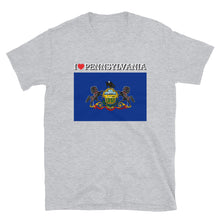 Load image into Gallery viewer, I LOVE Pennsylvania STATE FLAG Short-Sleeve Unisex T-Shirt