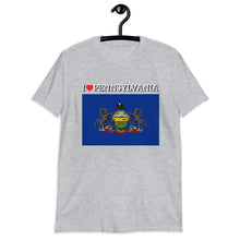 Load image into Gallery viewer, I LOVE Pennsylvania STATE FLAG Short-Sleeve Unisex T-Shirt