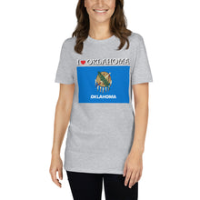 Load image into Gallery viewer, I LOVE OKLAHOMA STATE FLAG Short-Sleeve Unisex T-Shirt