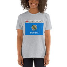 Load image into Gallery viewer, I LOVE OKLAHOMA STATE FLAG Short-Sleeve Unisex T-Shirt