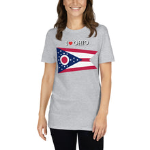 Load image into Gallery viewer, I LOVE OHIO STATE FLAG Short-Sleeve Unisex T-Shirt