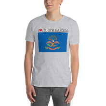 Load image into Gallery viewer, I LOVE NORTH DAKOTA STATE FLAG Short-Sleeve Unisex T-Shirt