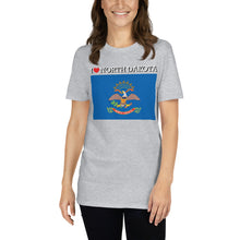 Load image into Gallery viewer, I LOVE NORTH DAKOTA STATE FLAG Short-Sleeve Unisex T-Shirt