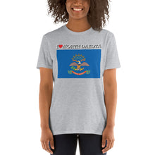 Load image into Gallery viewer, I LOVE NORTH DAKOTA STATE FLAG Short-Sleeve Unisex T-Shirt
