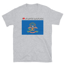 Load image into Gallery viewer, I LOVE NORTH DAKOTA STATE FLAG Short-Sleeve Unisex T-Shirt