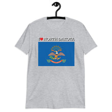 Load image into Gallery viewer, I LOVE NORTH DAKOTA STATE FLAG Short-Sleeve Unisex T-Shirt