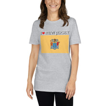 Load image into Gallery viewer, I LOVE NEW JERSEY STATE FLAG Short-Sleeve Unisex T-Shirt