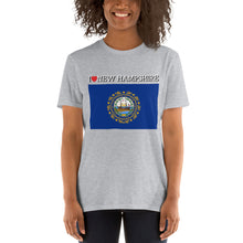 Load image into Gallery viewer, I LOVE New Hampshire STATE FLAG Short-Sleeve Unisex T-Shirt
