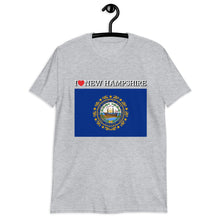 Load image into Gallery viewer, I LOVE New Hampshire STATE FLAG Short-Sleeve Unisex T-Shirt