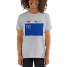 Load image into Gallery viewer, I LOVE NEVADA STATE FLAG Short-Sleeve Unisex T-Shirt