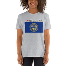 Load image into Gallery viewer, I LOVE NEBRASKA STATE FLAG Short-Sleeve Unisex T-Shirt