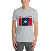 Load image into Gallery viewer, I LOVE Mississippi STATE FLAG Short-Sleeve Unisex T-Shirt