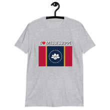 Load image into Gallery viewer, I LOVE Mississippi STATE FLAG Short-Sleeve Unisex T-Shirt