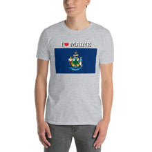 Load image into Gallery viewer, I LOVE MAINE STATE FLAG Short-Sleeve Unisex T-Shirt