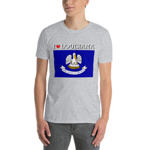 Load image into Gallery viewer, I LOVE LOUISIANA STATE FLAG Short-Sleeve Unisex T-Shirt