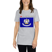Load image into Gallery viewer, I LOVE LOUISIANA STATE FLAG Short-Sleeve Unisex T-Shirt