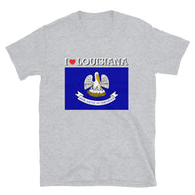 Load image into Gallery viewer, I LOVE LOUISIANA STATE FLAG Short-Sleeve Unisex T-Shirt
