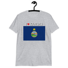 Load image into Gallery viewer, I LOVE KANSAS STATE FLAG Short-Sleeve Unisex T-Shirt