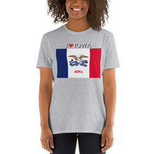 Load image into Gallery viewer, I LOVE IOWA STATE FLAG Short-Sleeve Unisex T-Shirt