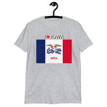 Load image into Gallery viewer, I LOVE IOWA STATE FLAG Short-Sleeve Unisex T-Shirt
