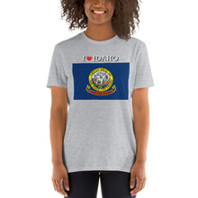 Load image into Gallery viewer, I LOVE IDAHO STATE FLAG Short-Sleeve Unisex T-Shirt