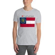 Load image into Gallery viewer, I LOVE GEORGIA STATE FLAG Short-Sleeve Unisex T-Shirt