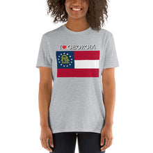 Load image into Gallery viewer, I LOVE GEORGIA STATE FLAG Short-Sleeve Unisex T-Shirt
