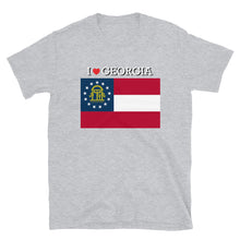Load image into Gallery viewer, I LOVE GEORGIA STATE FLAG Short-Sleeve Unisex T-Shirt