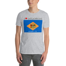 Load image into Gallery viewer, I LOVE DELAWARE STATE FLAG Short-Sleeve Unisex T-Shirt