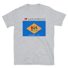 Load image into Gallery viewer, I LOVE DELAWARE STATE FLAG Short-Sleeve Unisex T-Shirt