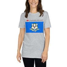 Load image into Gallery viewer, I LOVE Connecticut STATE FLAG Short-Sleeve Unisex T-Shirt