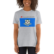 Load image into Gallery viewer, I LOVE Connecticut STATE FLAG Short-Sleeve Unisex T-Shirt