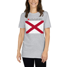 Load image into Gallery viewer, I LOVE ALABAMA STATE FLAG Short-Sleeve Unisex T-Shirt