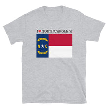 Load image into Gallery viewer, I LOVE NORTH CAROLINA STATE FLAG Short-Sleeve Unisex T-Shirt