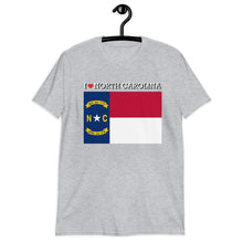 Load image into Gallery viewer, I LOVE NORTH CAROLINA STATE FLAG Short-Sleeve Unisex T-Shirt