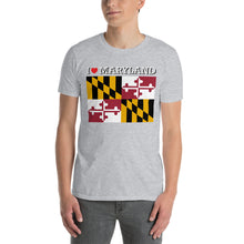 Load image into Gallery viewer, I LOVE MARYLAND STATE FLAG Short-Sleeve Unisex T-Shirt