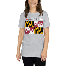 Load image into Gallery viewer, I LOVE MARYLAND STATE FLAG Short-Sleeve Unisex T-Shirt