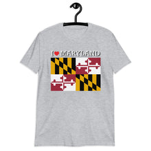 Load image into Gallery viewer, I LOVE MARYLAND STATE FLAG Short-Sleeve Unisex T-Shirt