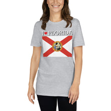 Load image into Gallery viewer, I LOVE FLORIDA STATE FLAG Short-Sleeve Unisex T-Shirt