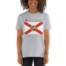 Load image into Gallery viewer, I LOVE FLORIDA STATE FLAG Short-Sleeve Unisex T-Shirt