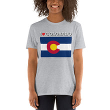 Load image into Gallery viewer, I LOVE COLORADO STATE FLAG Short-Sleeve Unisex T-Shirt