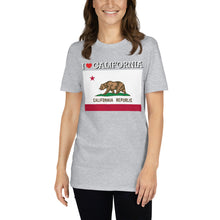 Load image into Gallery viewer, I LOVE CALIFORNIA STATE FLAG Short-Sleeve Unisex T-Shirt
