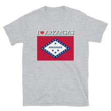 Load image into Gallery viewer, I LOVE ARKANSAS STATE FLAG Short-Sleeve Unisex T-Shirt