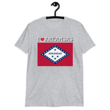 Load image into Gallery viewer, I LOVE ARKANSAS STATE FLAG Short-Sleeve Unisex T-Shirt