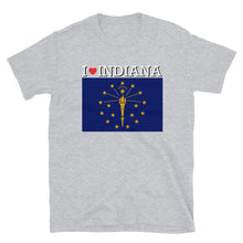 Load image into Gallery viewer, I LOVE INDIANA STATE FLAG Short-Sleeve Unisex T-Shirt