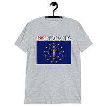 Load image into Gallery viewer, I LOVE INDIANA STATE FLAG Short-Sleeve Unisex T-Shirt